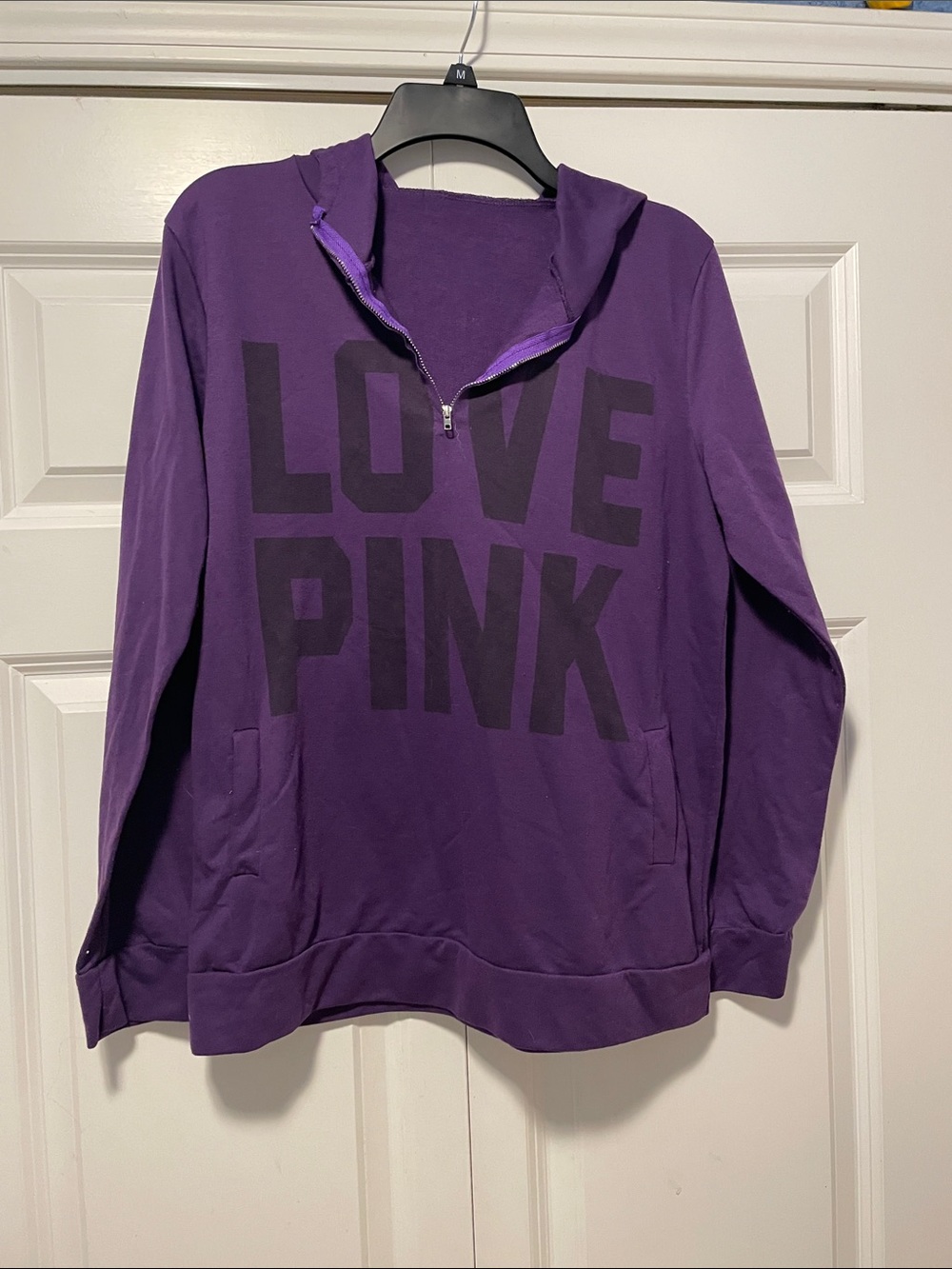 Victoria's Secret PINK Purple Half-Zip Crewneck Sweater